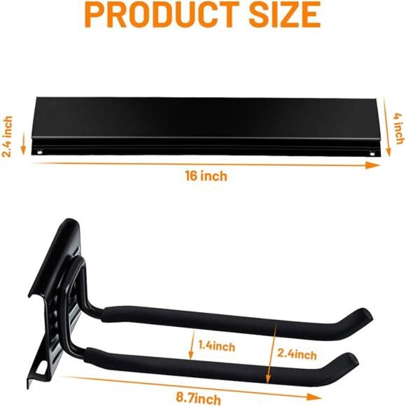 Garage Storage Organization Wall Mount, Garden Tool Rack Organizer Heavy Duty - Picture 4 of 7